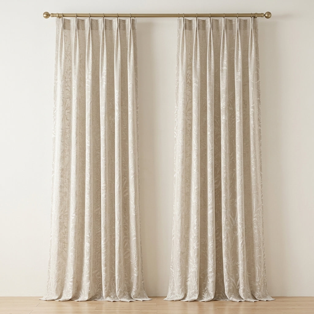 Semi-Sheer Jacquard Curtain Panels