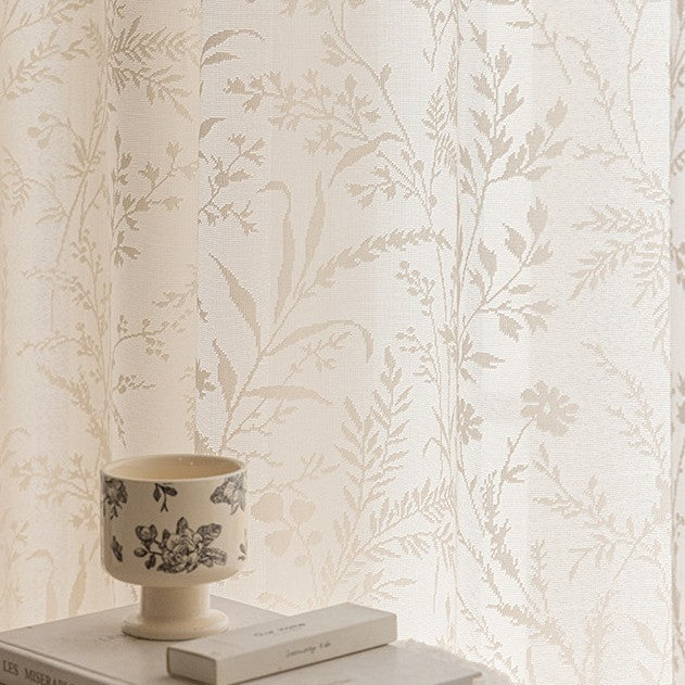Semi-Sheer Jacquard Curtain Panels