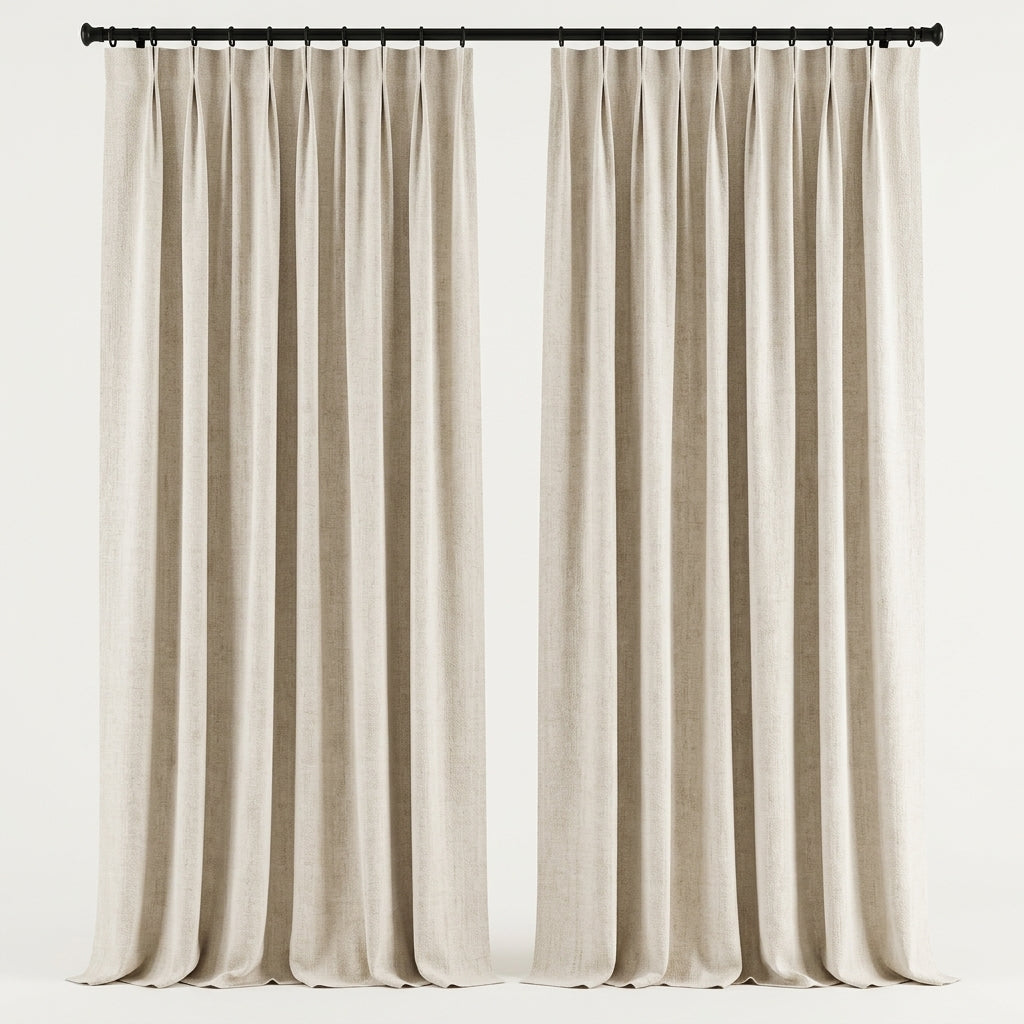 Semi-Blackout Jacquard Curtain Panels Beige