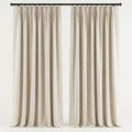 Semi-Blackout Jacquard Curtain Panels Beige