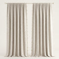 Blackout Chenille Jacquard Curtain Panels Ice Silver Gray
