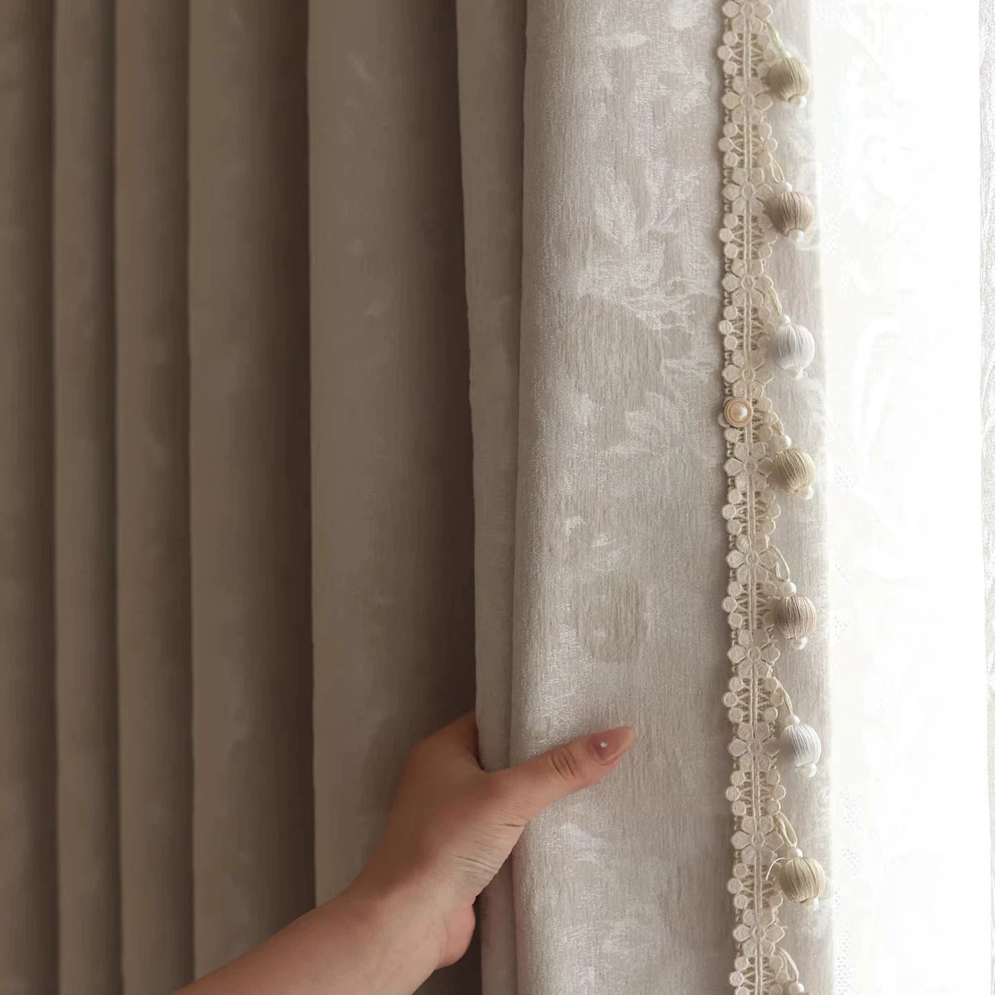Blackout Chenille Jacquard Curtain Panels Ice Silver Gray