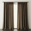 Blackout Chenille Curtain Panels Brown Room Darkening Drapes